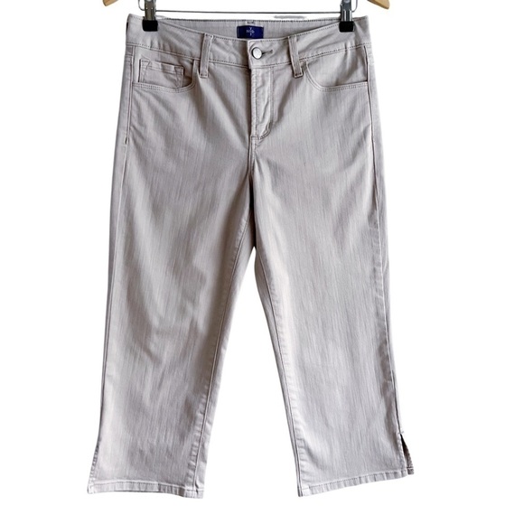 NYDJ Mid-Rise Crop Jeans Pants in Cream, Size 2 (28x20) - Picture 1 of 9
